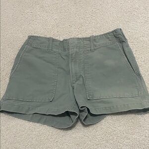 American Eagle olive jean shorts